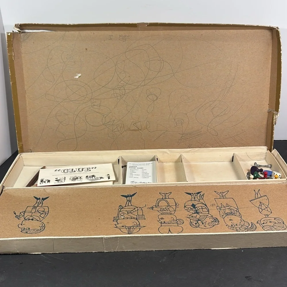 Vintage 1963 Clue Board Game by Parker Brothers – Detective Game